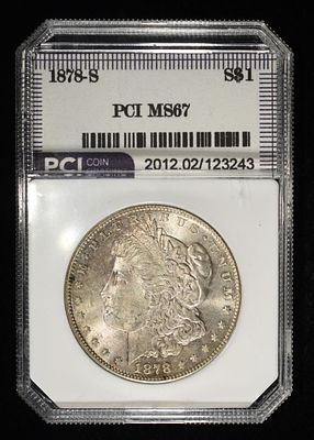 1878-S MORGAN DOLLAR PCI SUPERB GEM BU PL. CHECK OUT OUR UPCOMING AUCTIONS ESTIMATE $3400 - $3600.