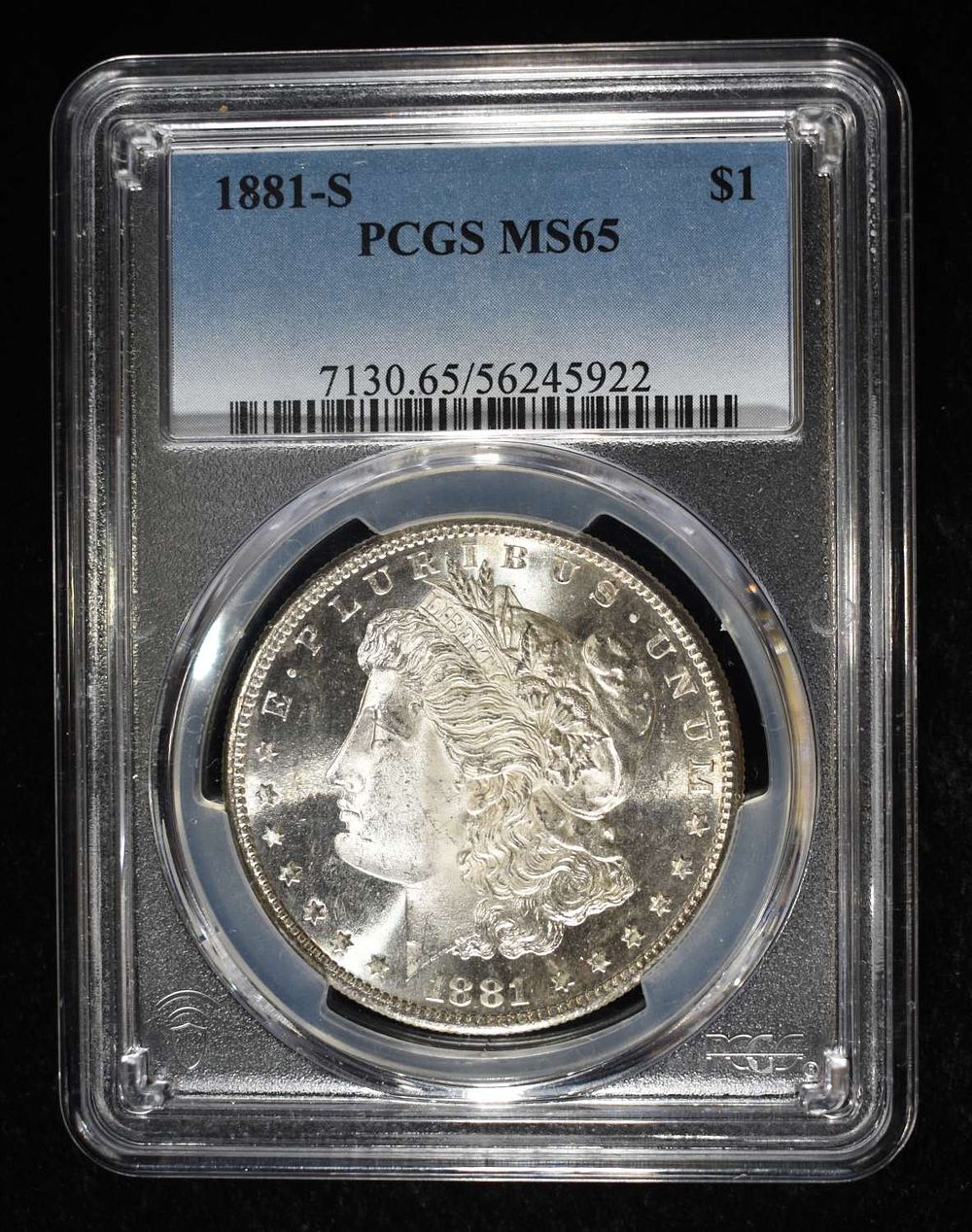 1881-S MORGAN DOLLAR PCGS MS-65. CHECK OUT OUR UPCOMING AUCTIONS ESTIMATE $200 - $250.