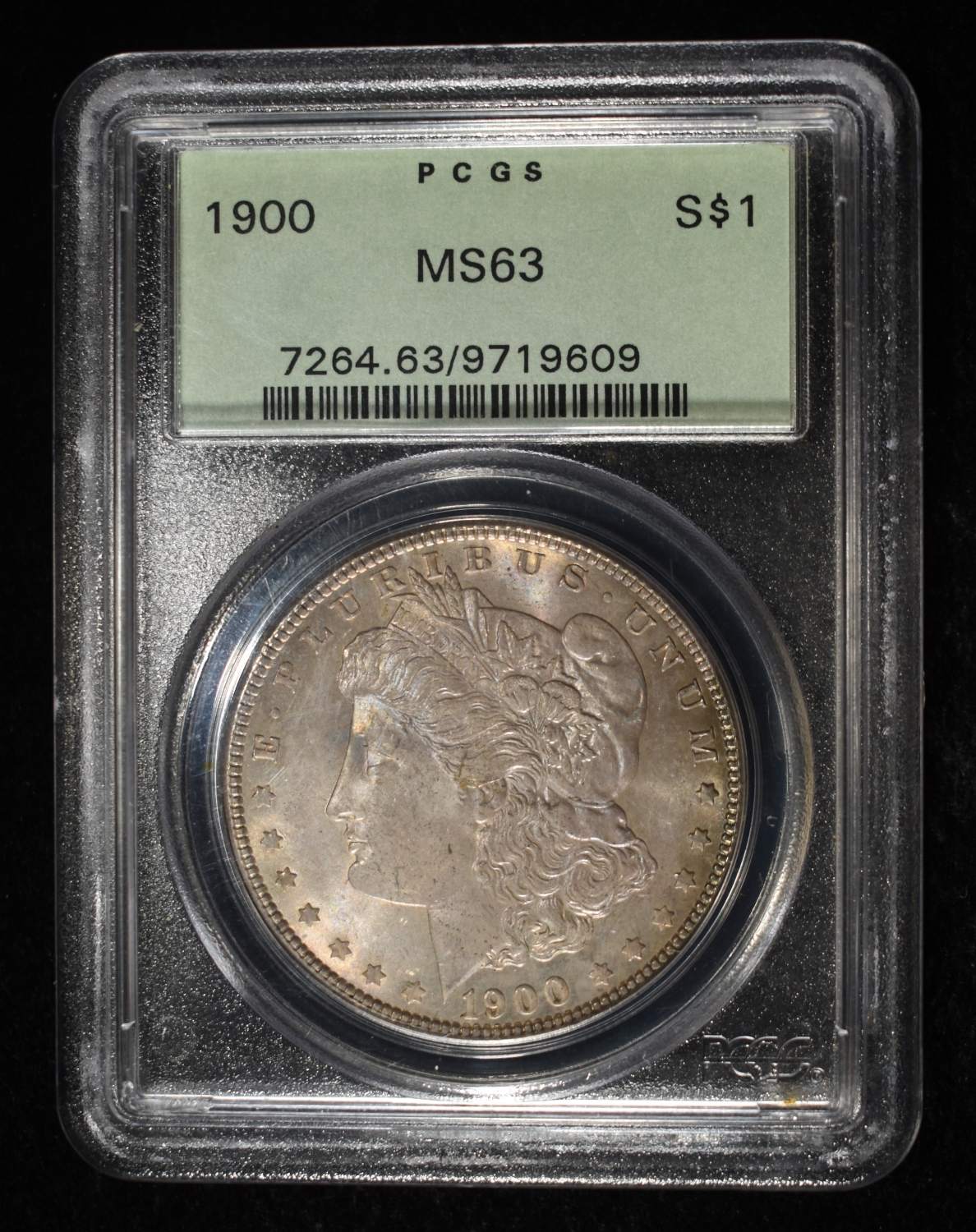 1900 MORGAN DOLLAR PCGS MS-63 OLD GREEN HOLDER