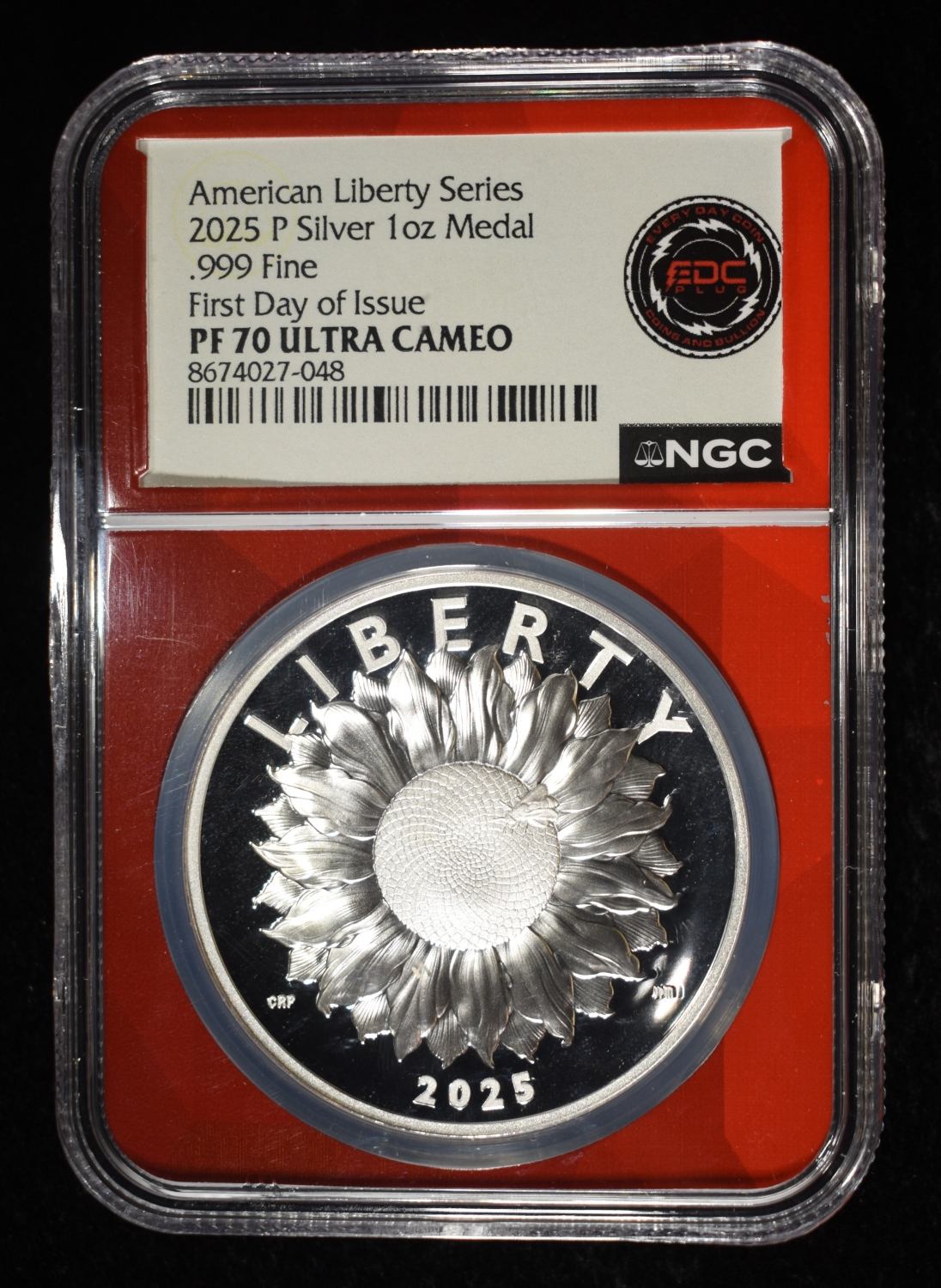 2025-P 1 OZ .999 SILVER NGC PF70 ULTRA CAMEO