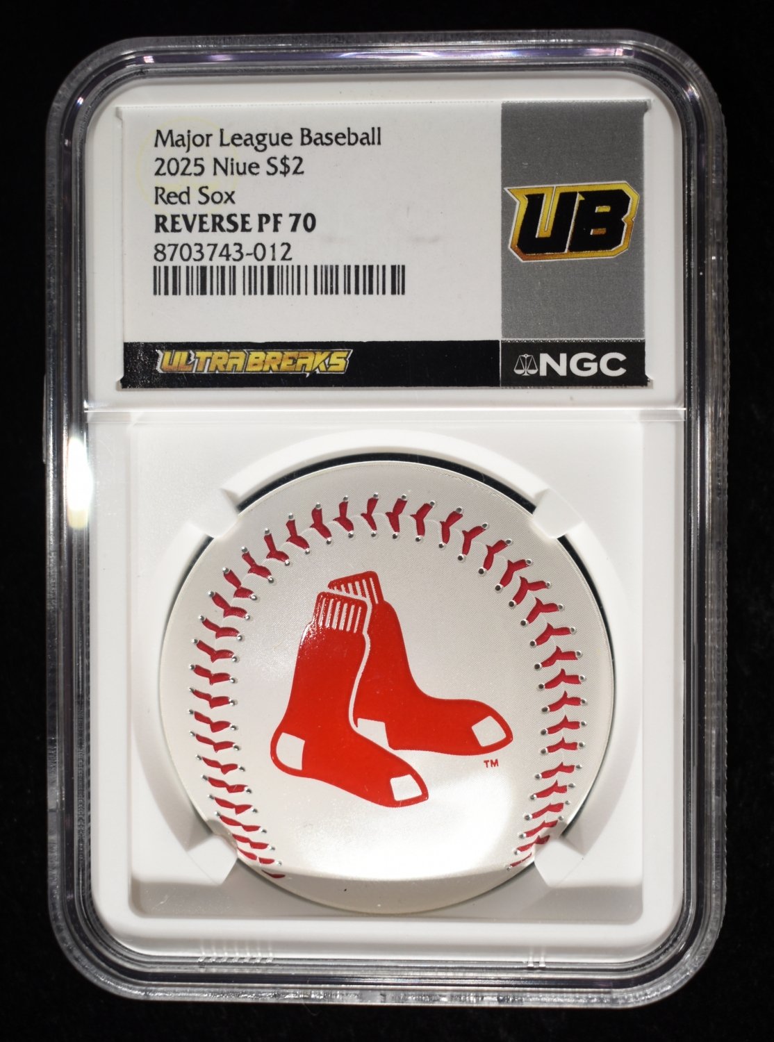 2025 RED SOX 1 OZ .999 SILVER NGC REVERSE PF70