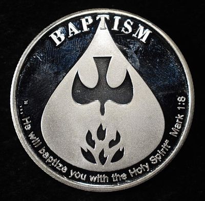 BAPTISM 1 OZ .999 SILVER ROUND. TOP RATED AUCTION HOUSE ESTIMATE $100 - $150.