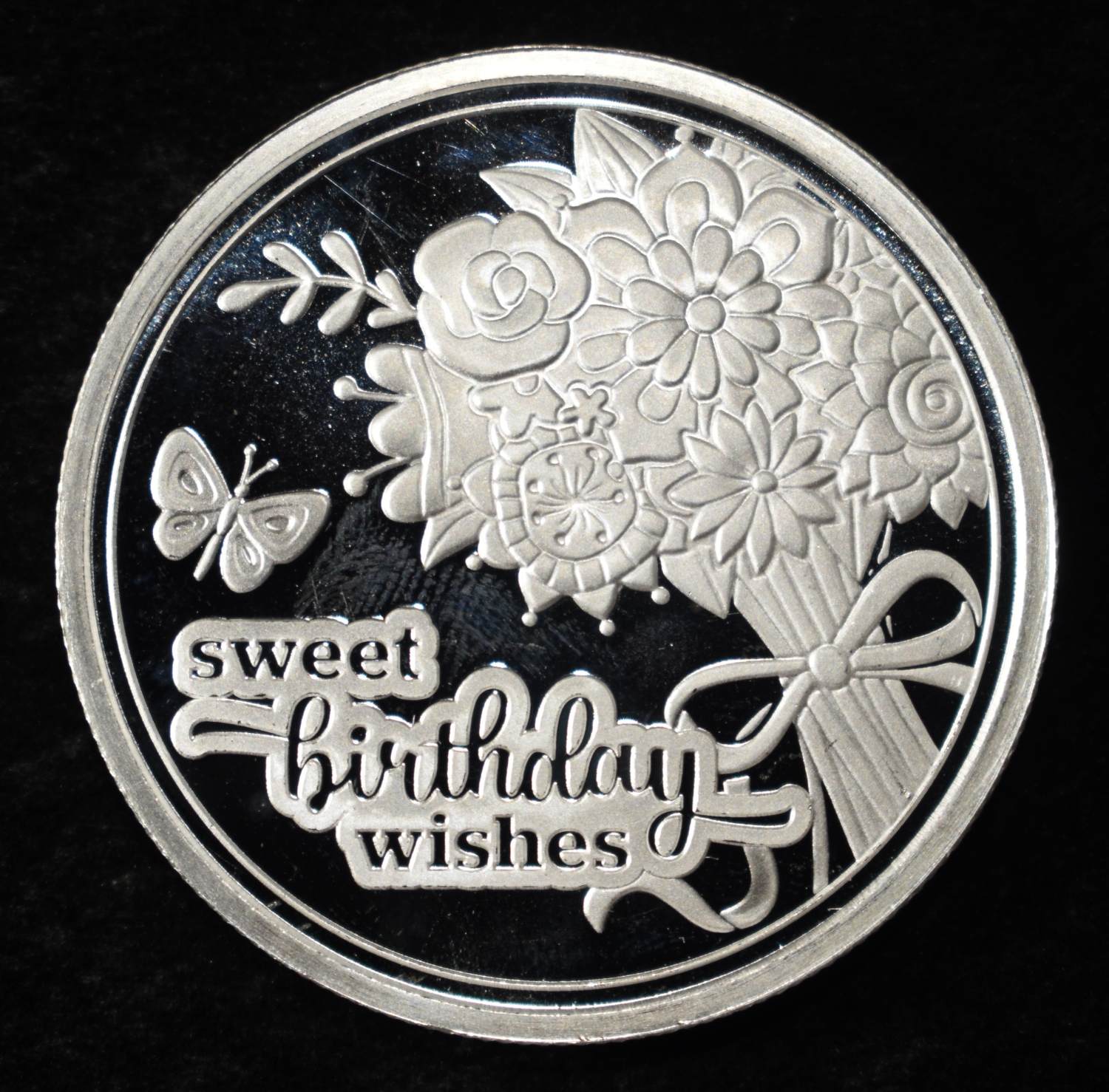 SWEET B-DAY WISHES 1 OZ .999 SILVER ROUND