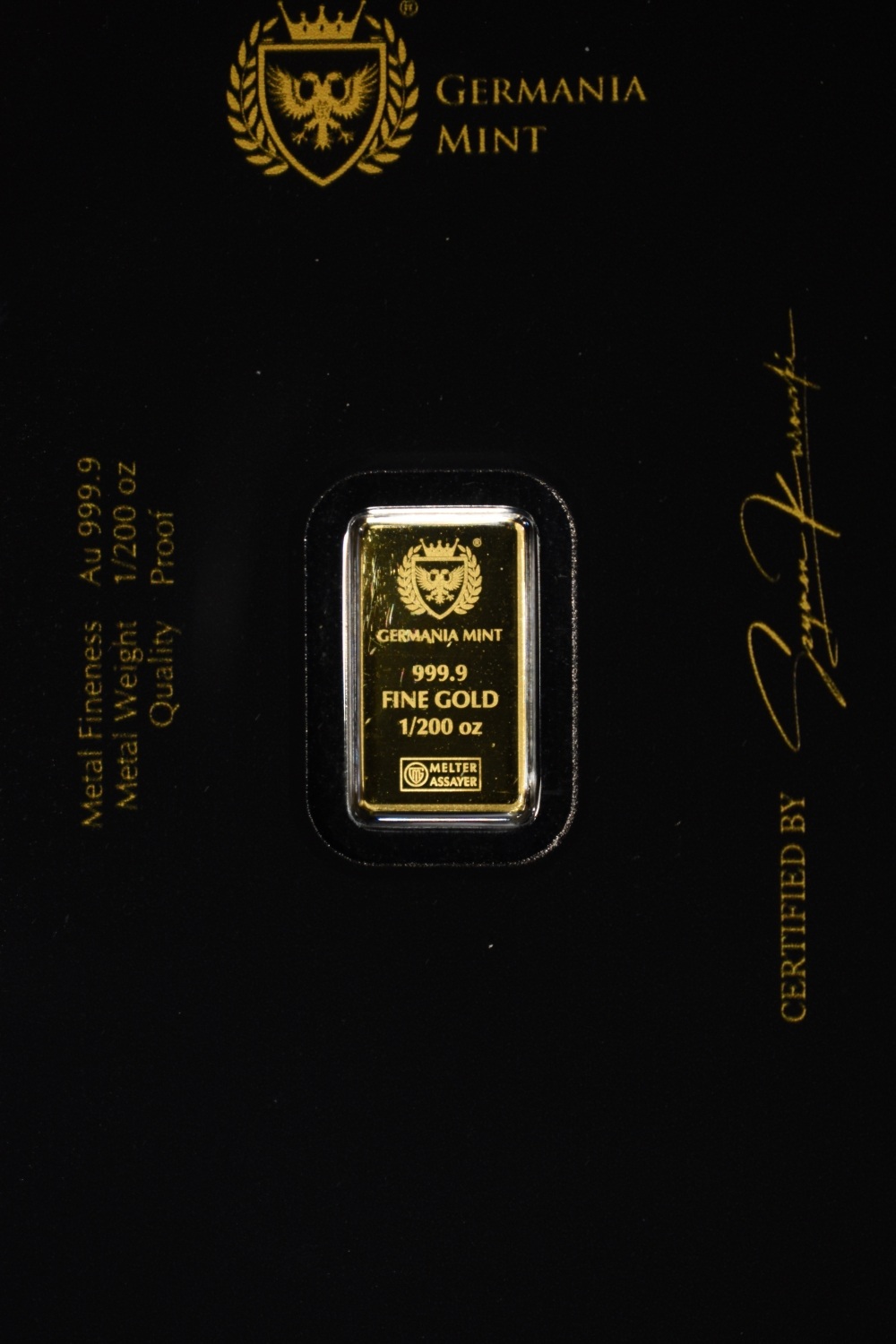 GERMANIA 1/200TH OZ .9999 GOLD BAR