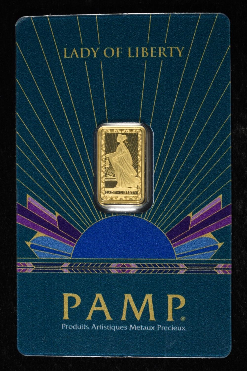 LADY OF LIBERTY 2.5G .9999 GOLD BAR