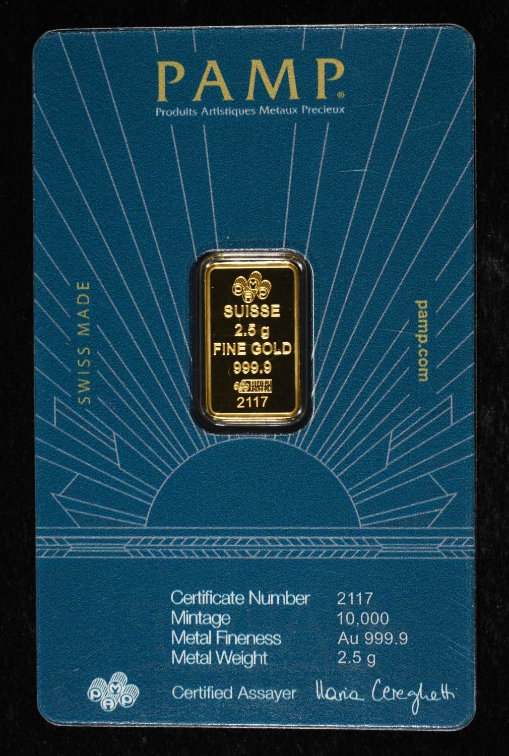 LADY OF LIBERTY 2.5G .9999 GOLD BAR
