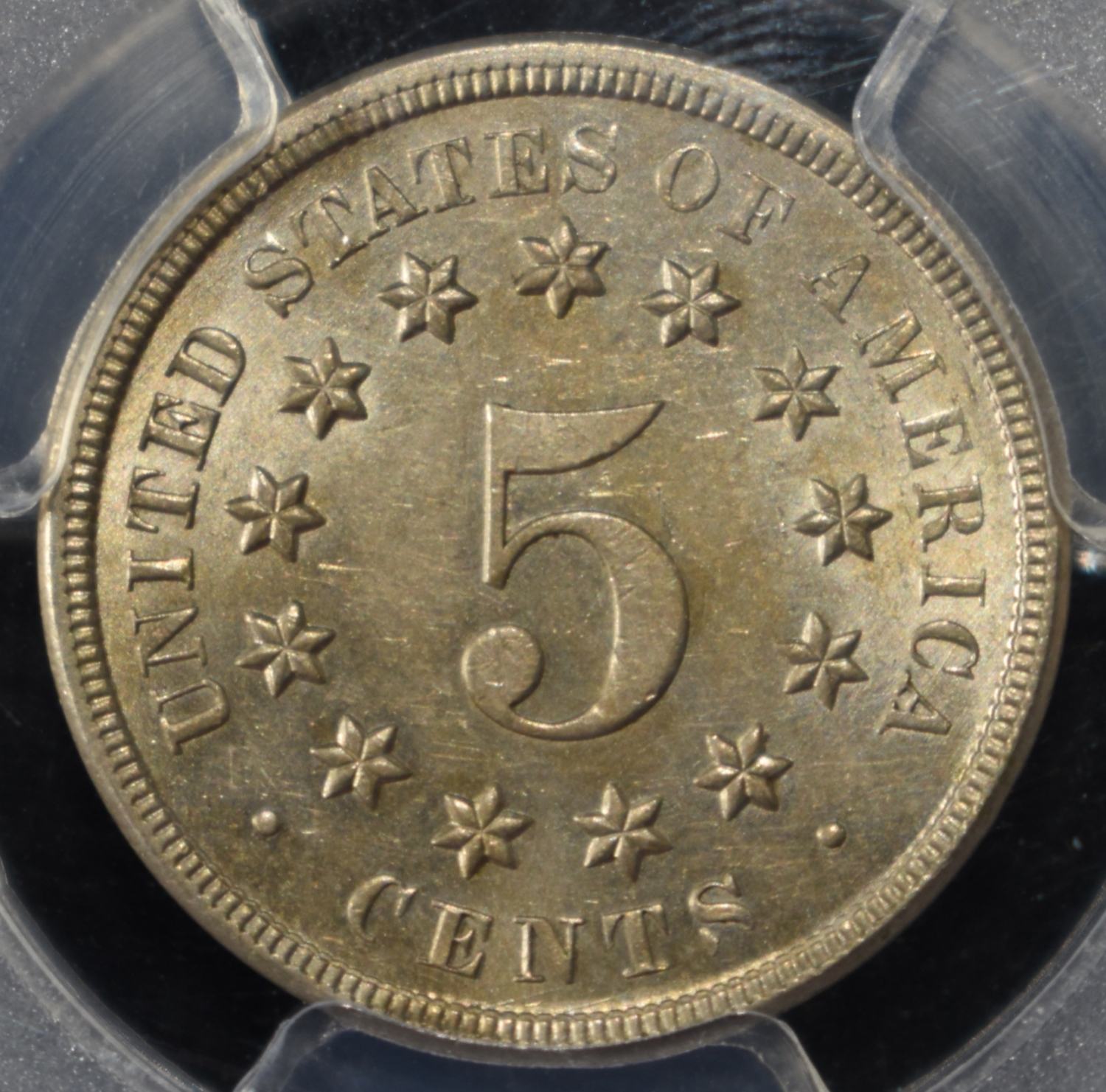 1868 SHIELD NICKEL PCGS MS-62