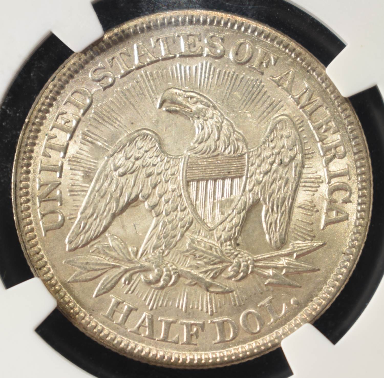 1853 SEATED LIBERTY HALF DOLLAR NGC MS-61+