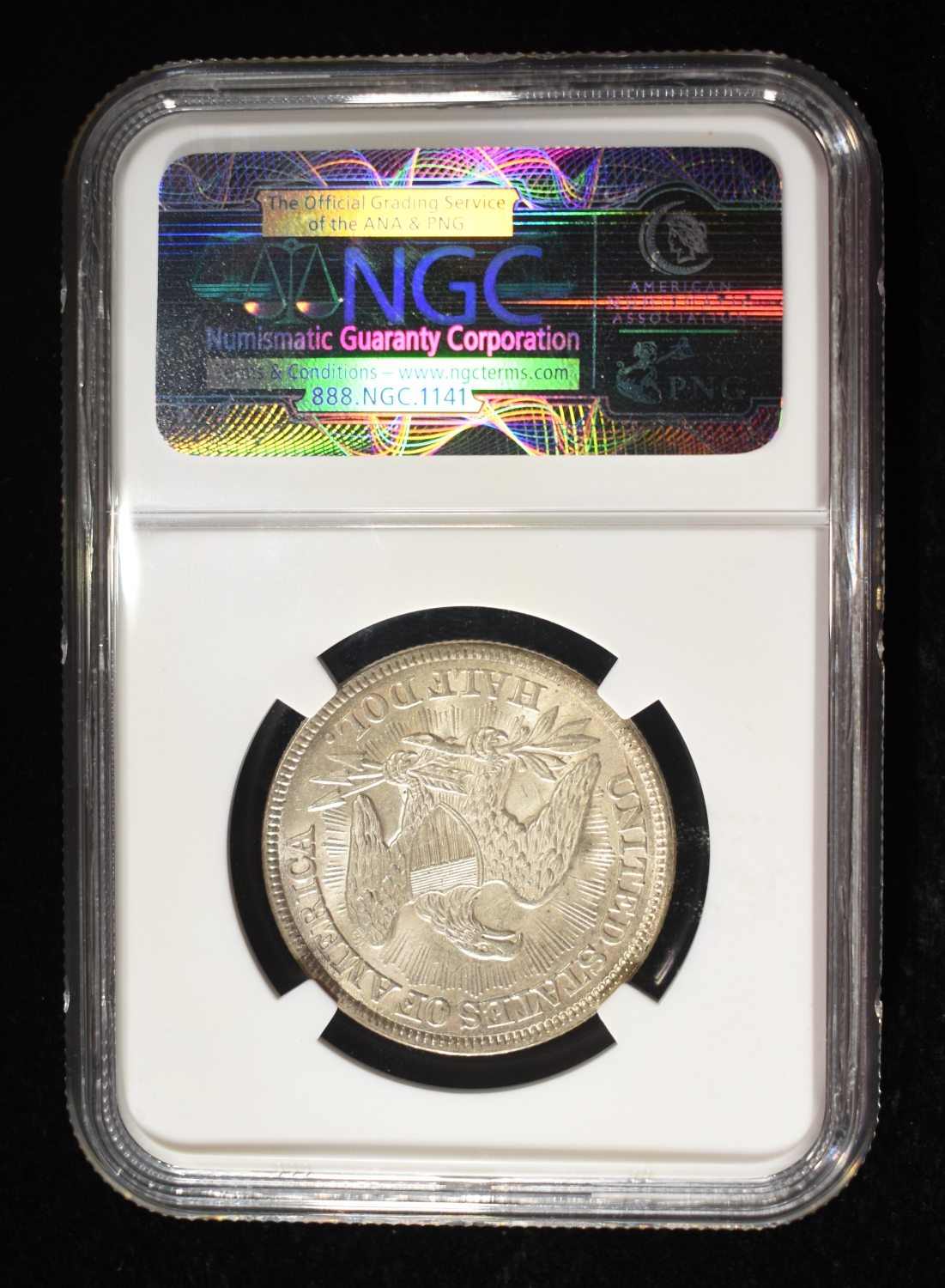 1853 SEATED LIBERTY HALF DOLLAR NGC MS-61+
