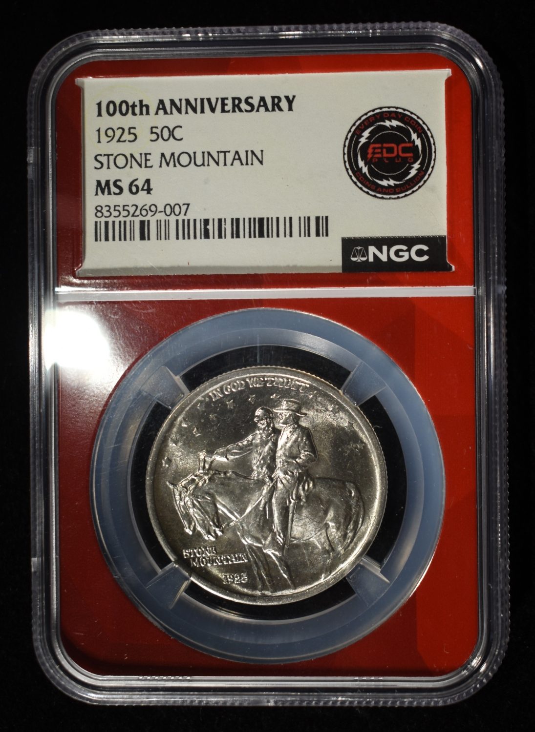 1925 50C COMMEM STONE MOUNTAIN NGC MS64