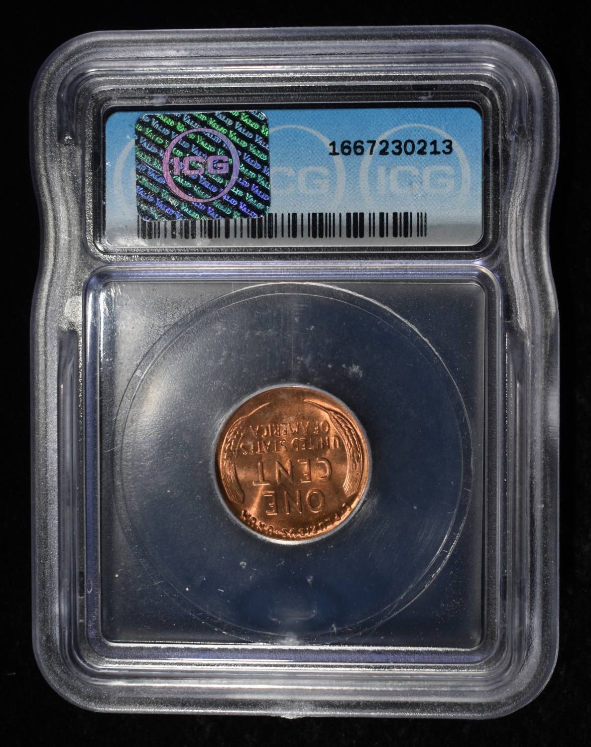 1955 WHEAT CENT POORMAN'S ICG MS67 RD