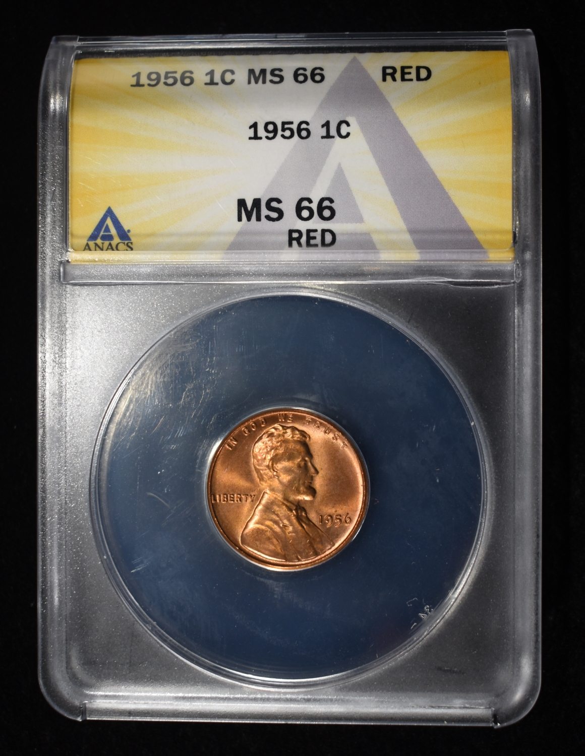 1956 WHEAT CENT ANACS MS66 RED