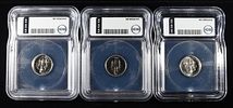 1967, 66 & 65 ROOSEVELT DIMES ICA MS68 SMS. TOP RATED AUCTION HOUSE ESTIMATE $90 - $130.Image - 1