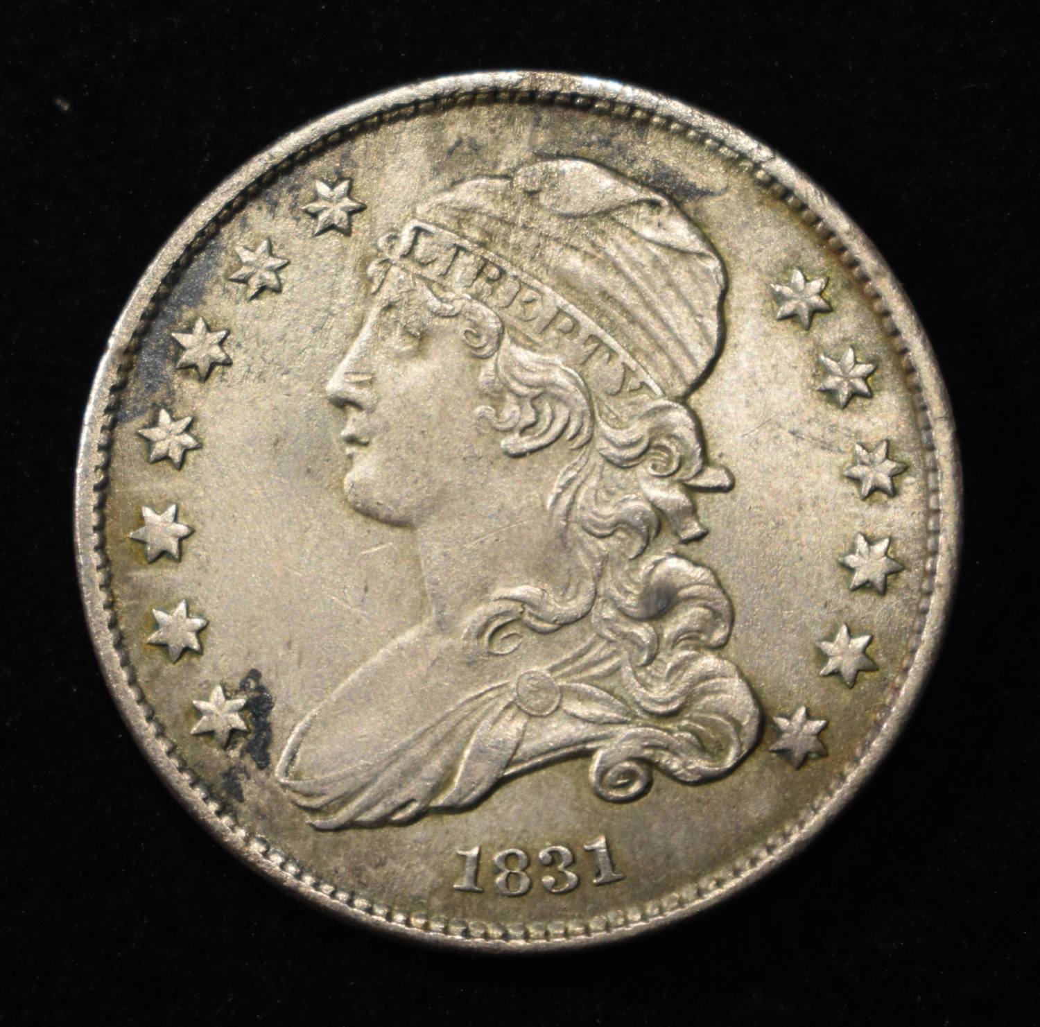 1831 CAPPED BUST QUARTER BU LIGHT OLD CLEANING