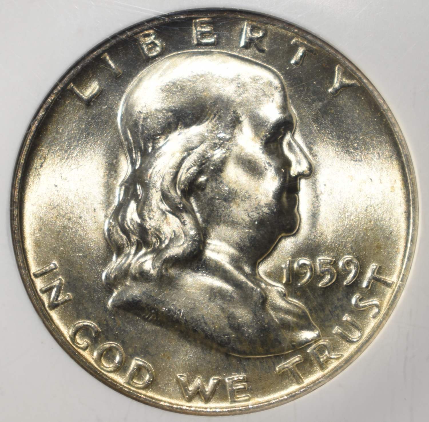 1959-D FRANKLIN HALF DOLLAR NGC MS65