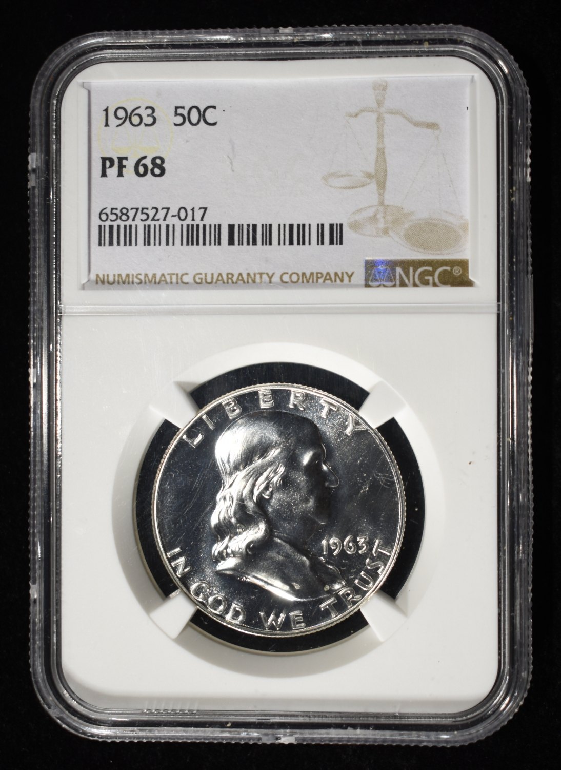 1963 FRANKLIN HALF DOLLAR NGC PF68