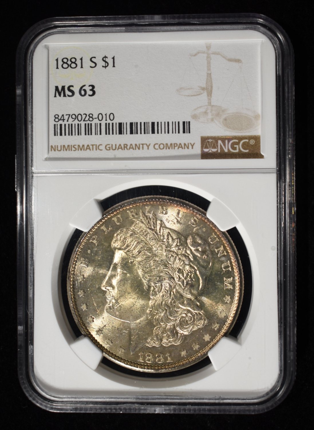 1881-S MORGAN DOLLAR NGC MS-63