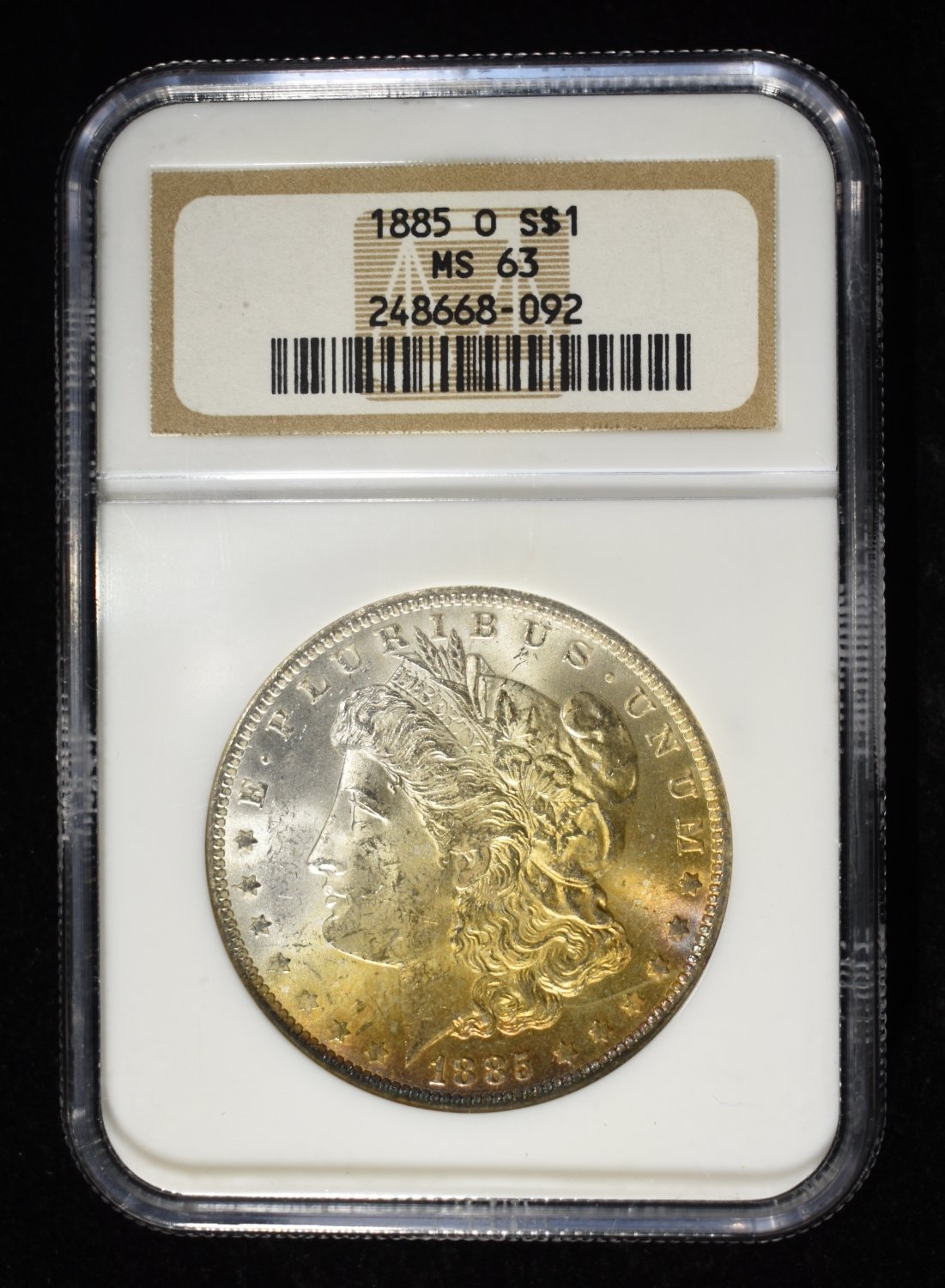 1885-O MORGAN DOLLAR NGC MS63