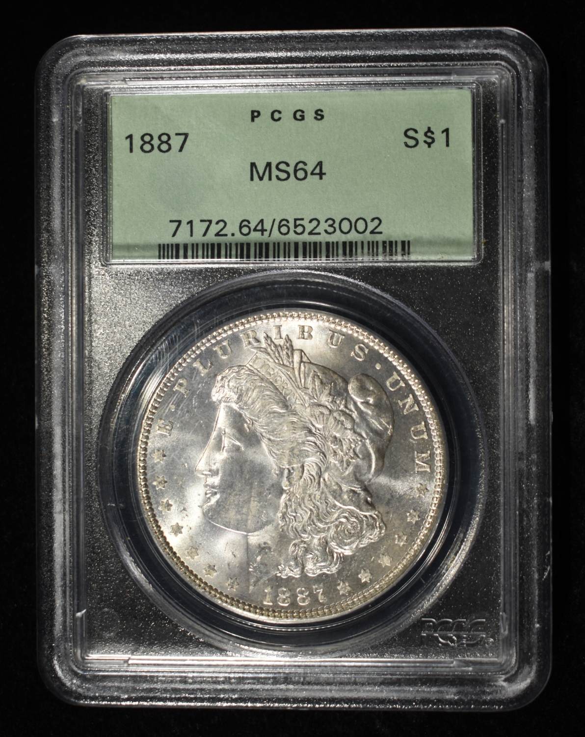 1887 MORGAN DOLLAR PCGS MS-64 OLD GREEN HOLDER