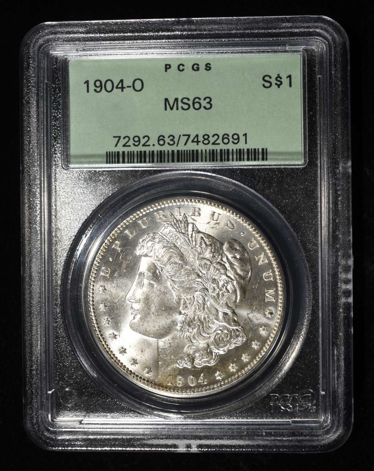 1904-O MORGAN DOLLAR PCGS MS-63 OLD GREEN HOLDER