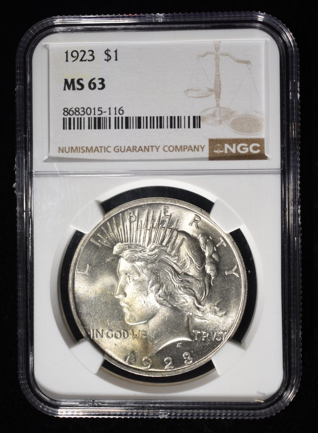 1923 PEACE DOLLAR NGC MS63