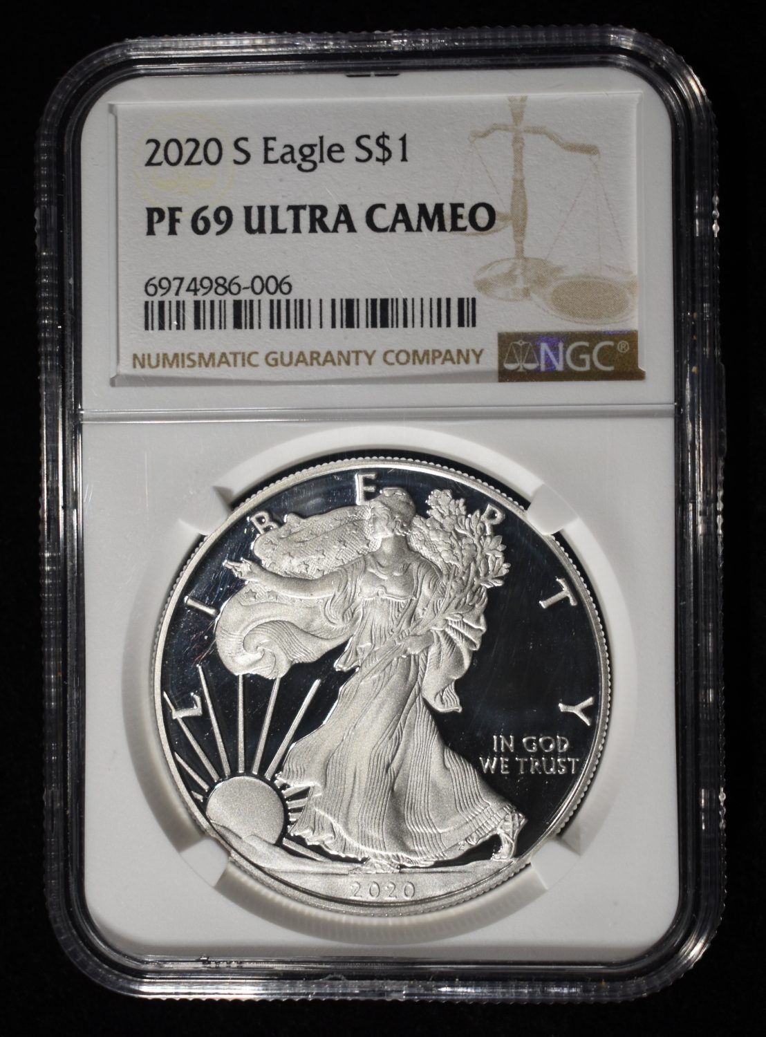 2020-S AMERICAN SILVER EAGLE NGC PF 69 UCAM