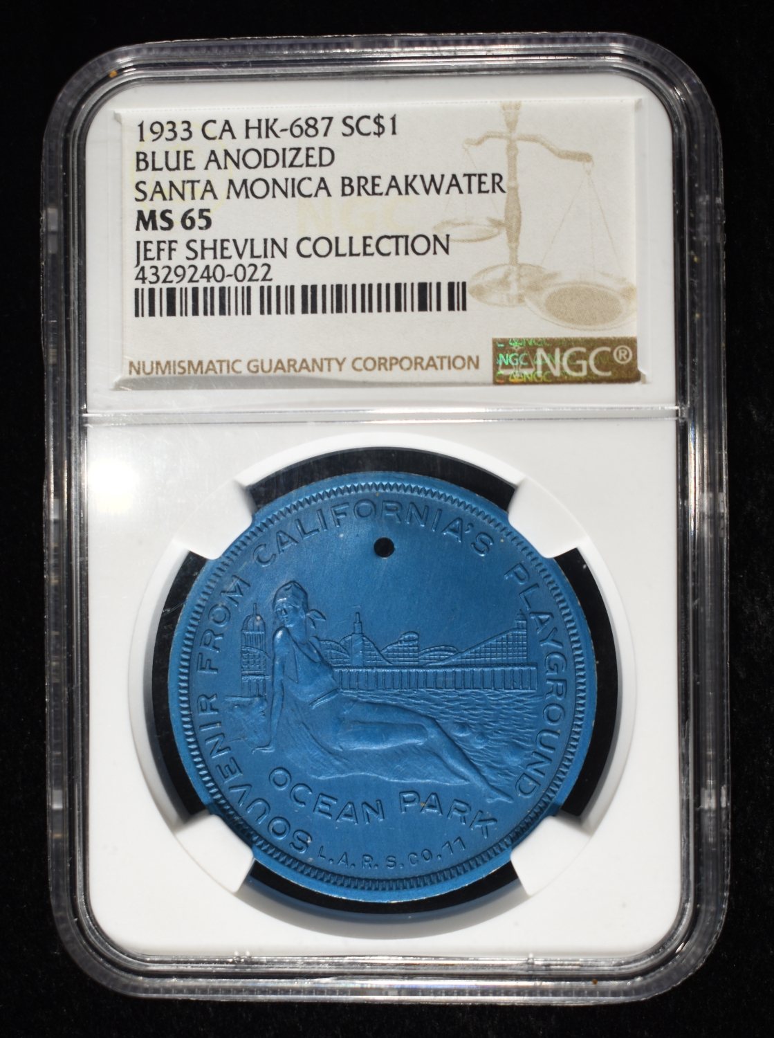 1933 CA HK-687 $1 BLUE ANODIZED NGC MS65