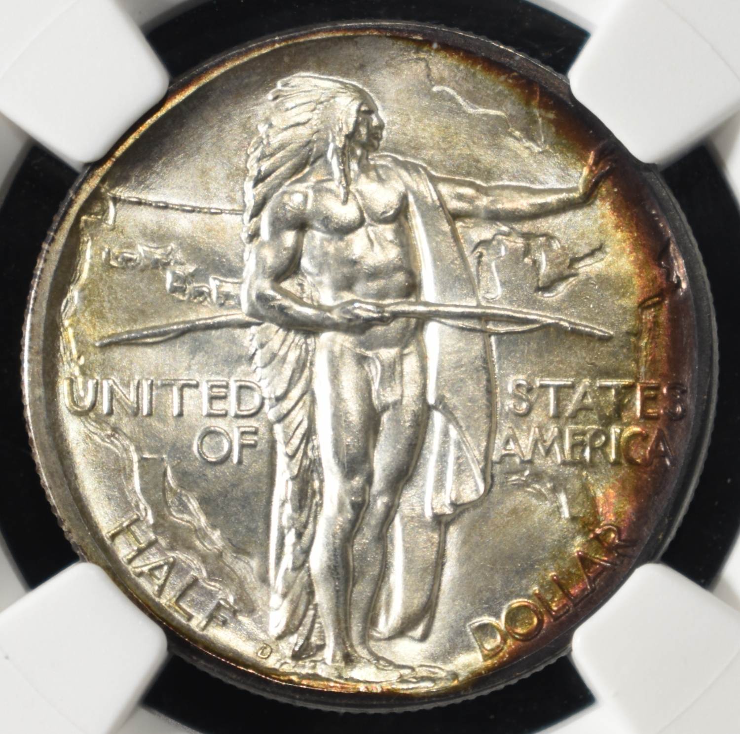 1938-D COMMEM 50C OREGON TRAIL NGC UNC DETAILS