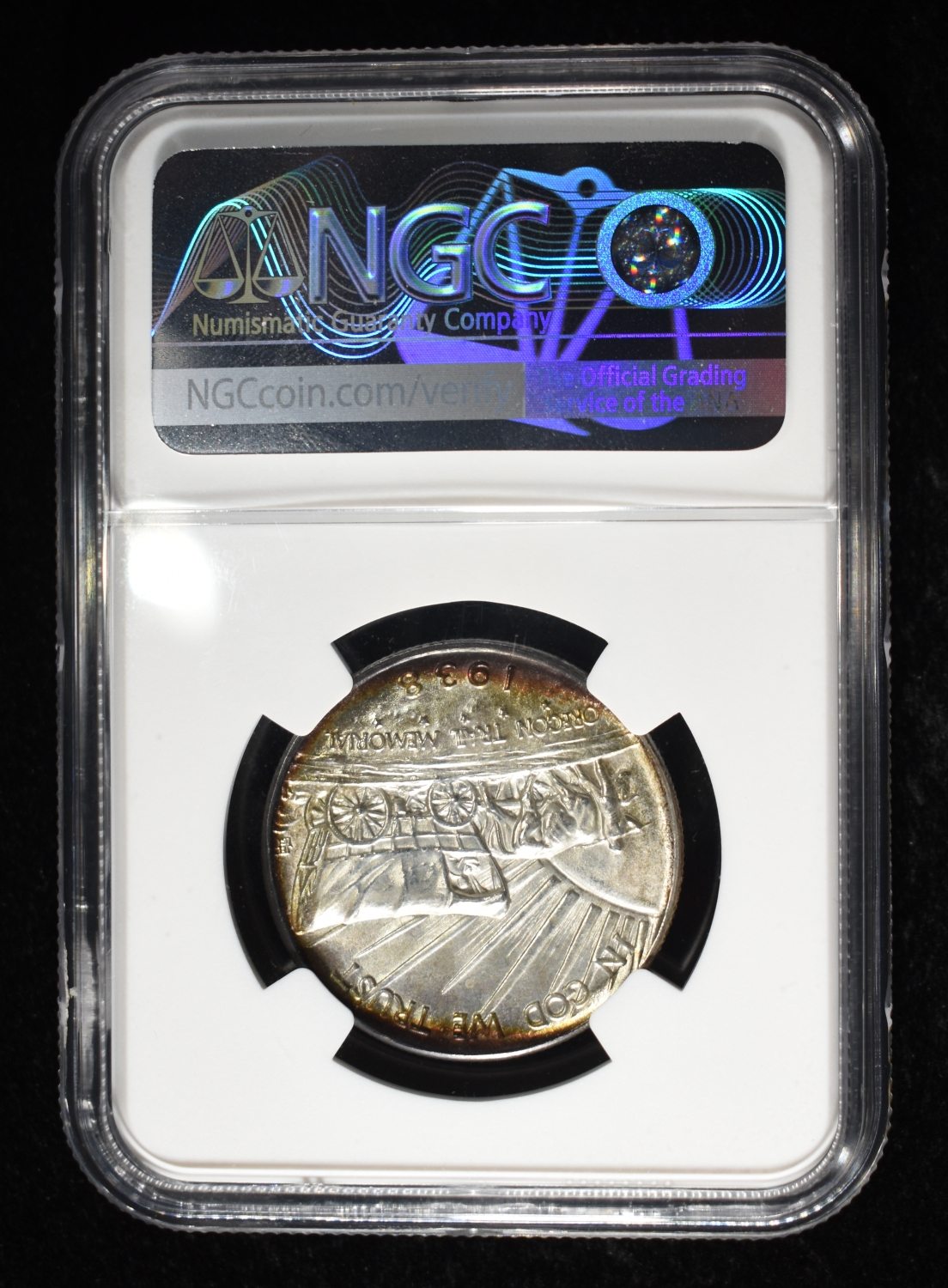 1938-D COMMEM 50C OREGON TRAIL NGC UNC DETAILS