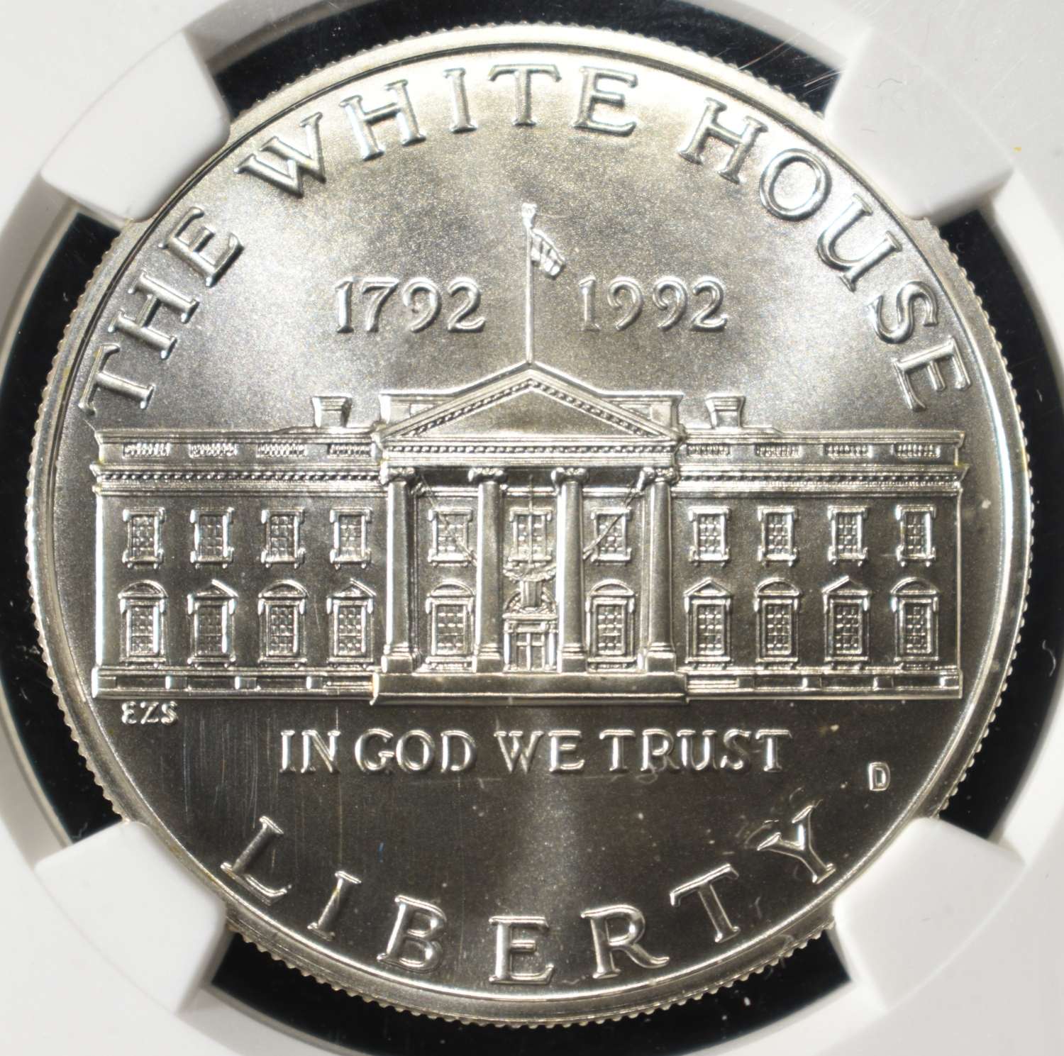 1992-D COMMEM $1 WHITE HOUSE BICENT NGC MS70