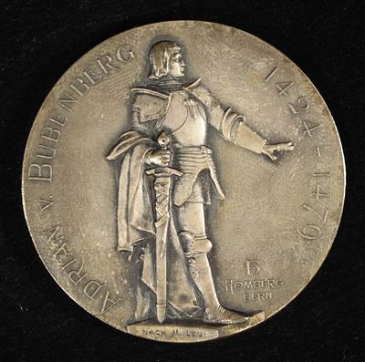 1897 A SWISS SHOOTING MEDAL BERN SILVER. LEADERS IN ON-LINE AUCTIONS ESTIMATE $300 - $400.