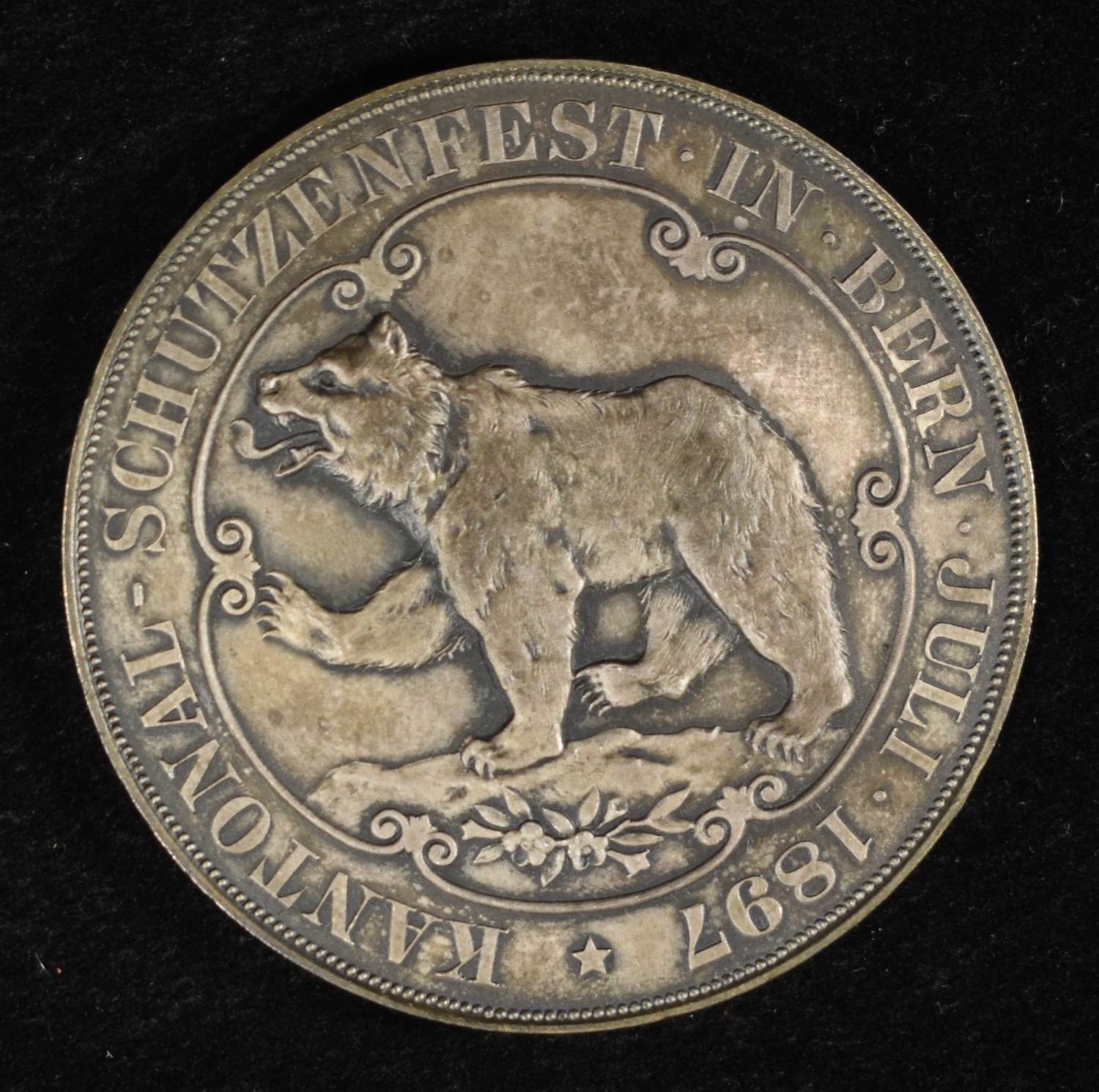 1897 A SWISS SHOOTING MEDAL BERN SILVER
