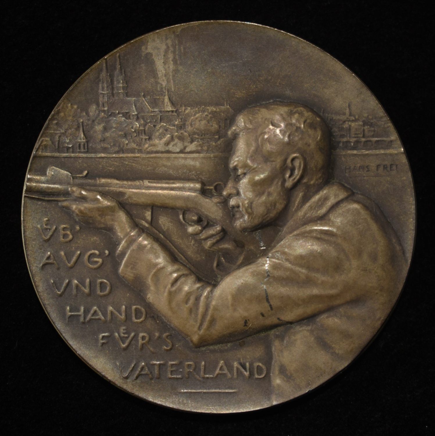 1900 SWISS SHOOTING MEDAL BASEL SILVER
