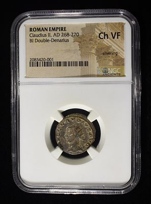AD 268-270 CLAUDIUS II NGC CH VF. CHECK OUT OUR UPCOMING AUCTIONS ESTIMATE $150 - $200.