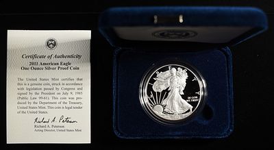 2011-W AMERICAN SILVER EAGLE PROOF. TOP RATED AUCTION HOUSE ESTIMATE $150 - $200.