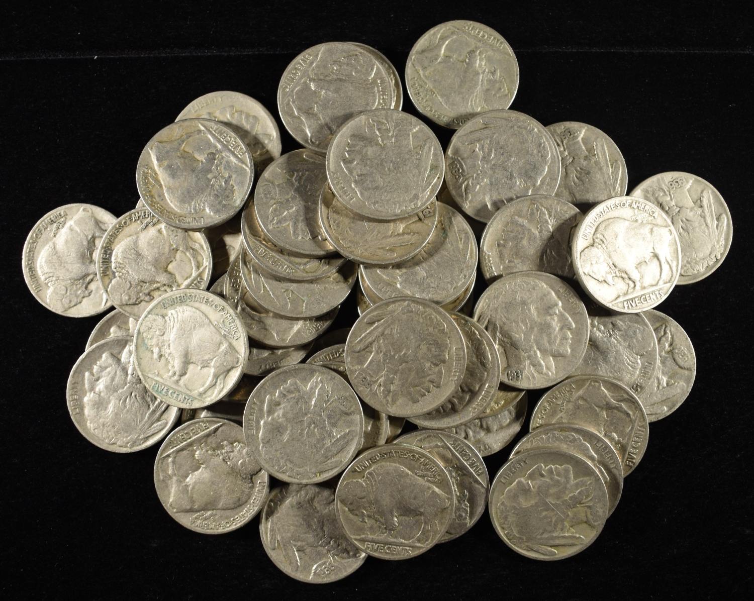 (50) FULL DATE BUFFALO NICKELS