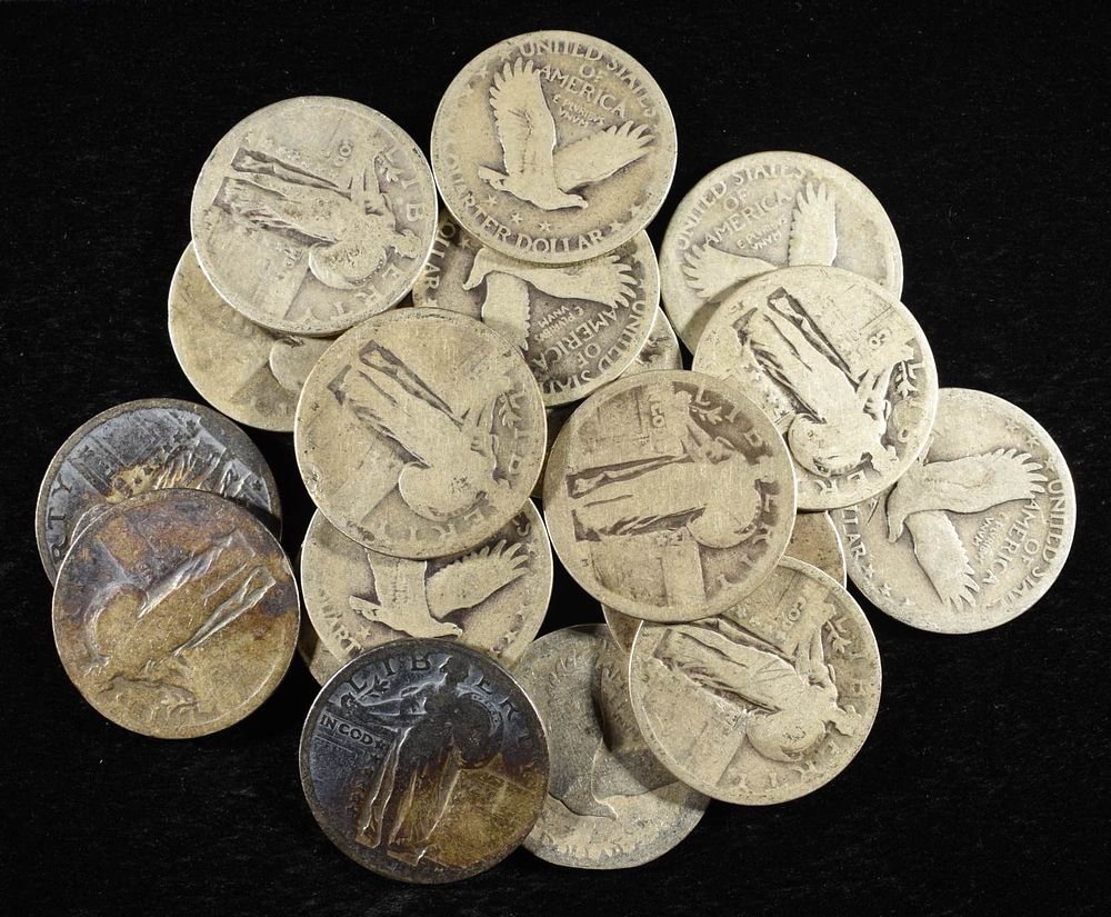(20) STANDING LIBERTY QUARTERS. BID WITH SILVER CITY AUCTIONS ESTIMATE $310 - $360.