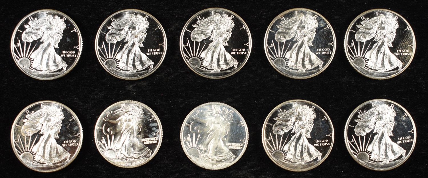 (10) 1/10TH OZ .999 SILVER ROUNDS