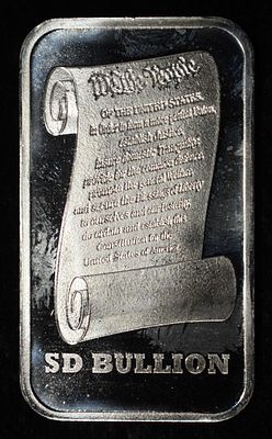 PROCLAIM LIBERTY 1 OZ .999 SILVER BAR. LEADERS IN ON-LINE AUCTIONS ESTIMATE $100 - $150.