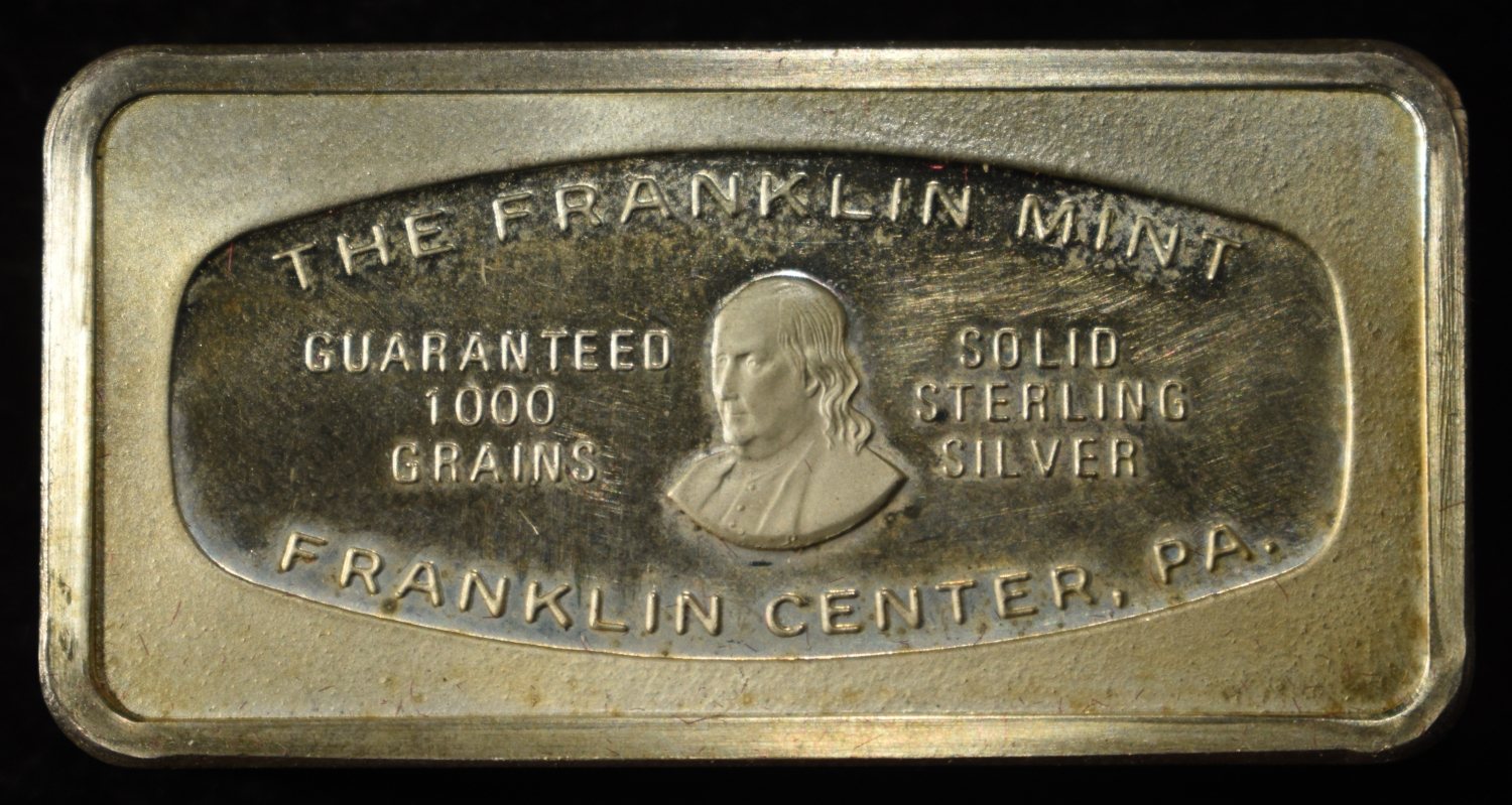 THE FRANKLIN MINT 1000 GRAIN 92.5% SILVER BAR