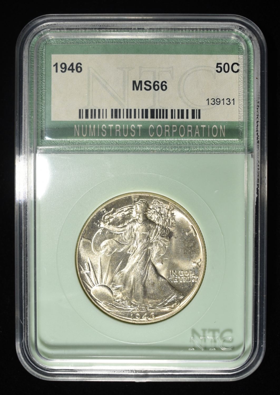 1946 WALKING LIBERTY HALF DOLLAR NTC SUPERB GEM BU