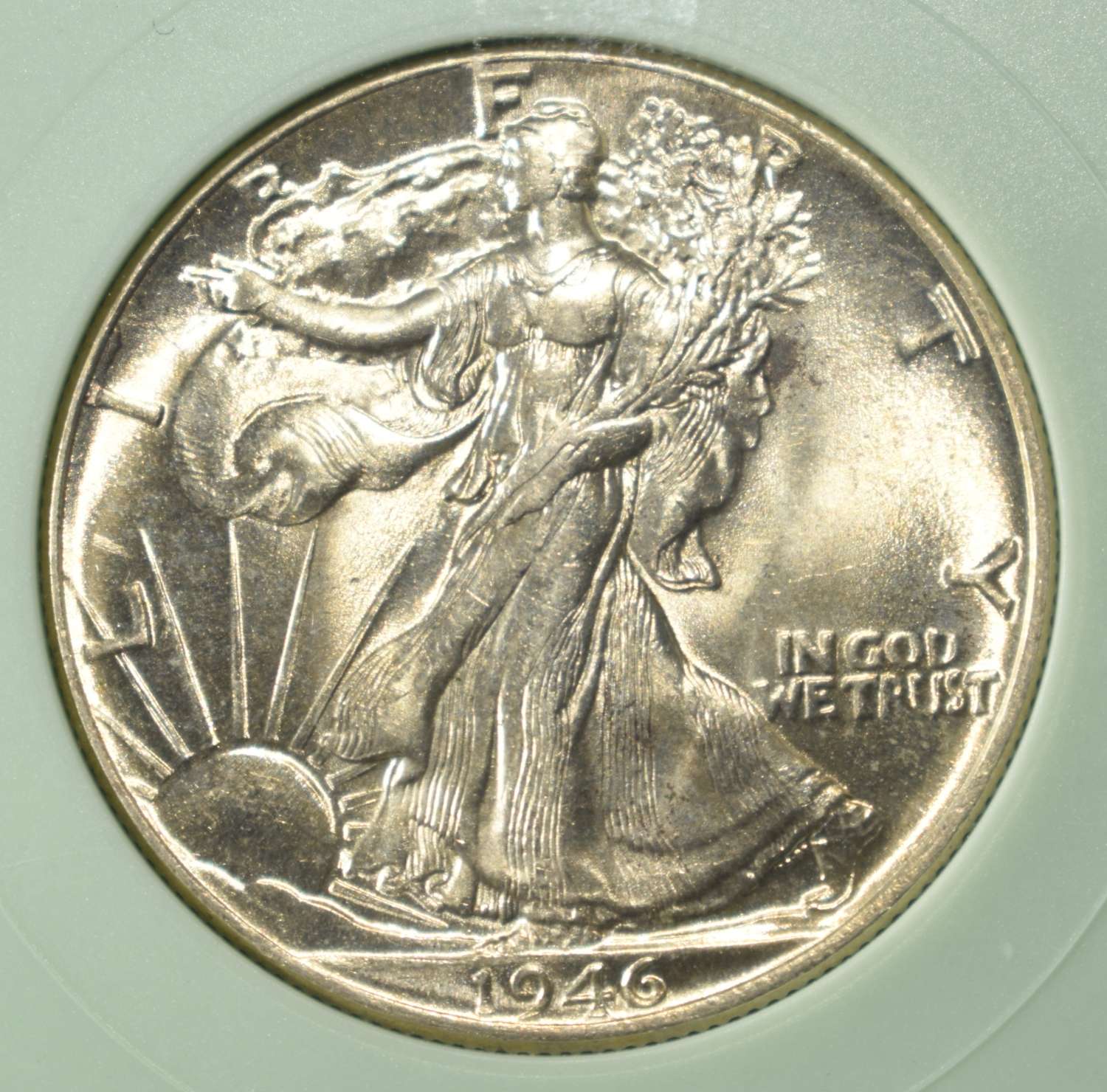 1946 WALKING LIBERTY HALF DOLLAR NTC SUPERB GEM BU