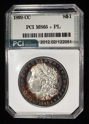 1892-CC MORGAN DOLLAR PCI GEM BU PROOF LIKE. TOP RATED AUCTION HOUSE ESTIMATE $8000 - $10000.