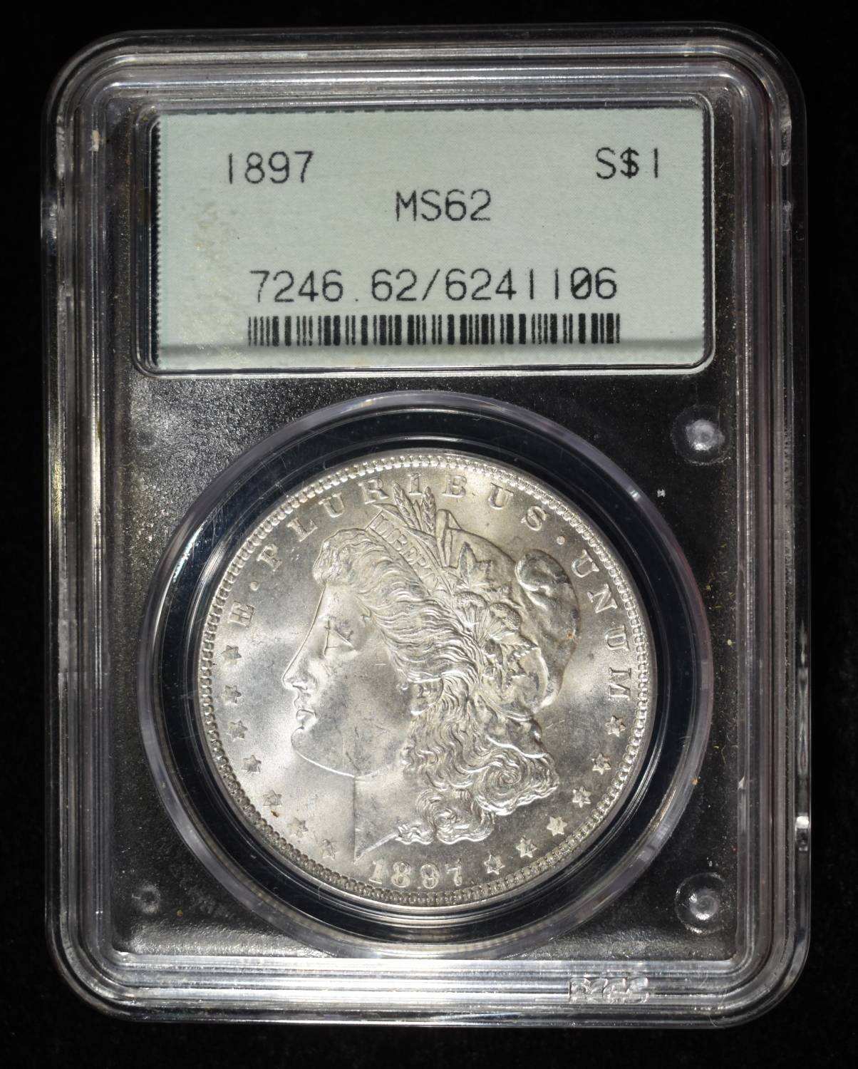 1897 MORGAN DOLLAR PCGS MS-62 OLD GREEN HOLDER
