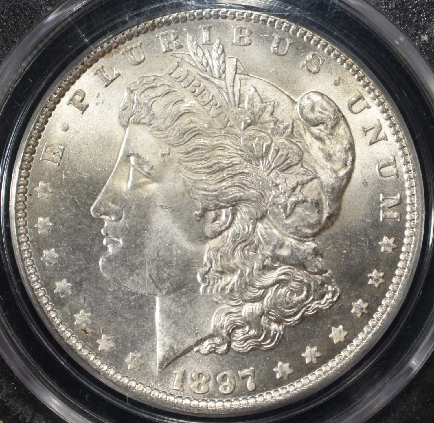 1897 MORGAN DOLLAR PCGS MS-62 OLD GREEN HOLDER