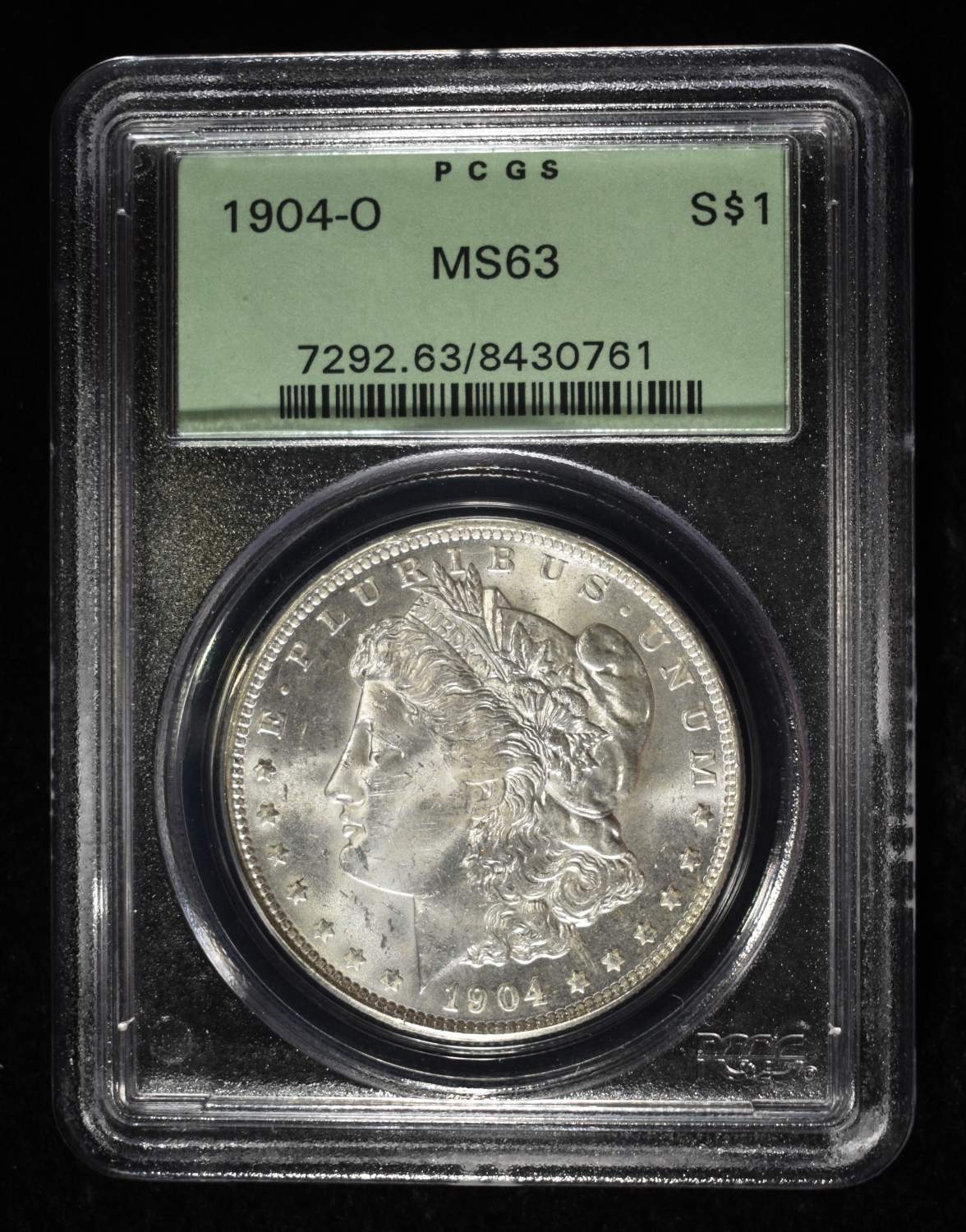 1904-O MORGAN DOLLAR PCGS MS-63 OLD GREEN HOLDER