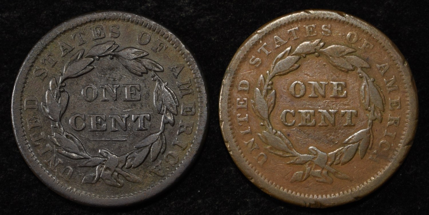1838 & 1839 LARGE CENTS VF
