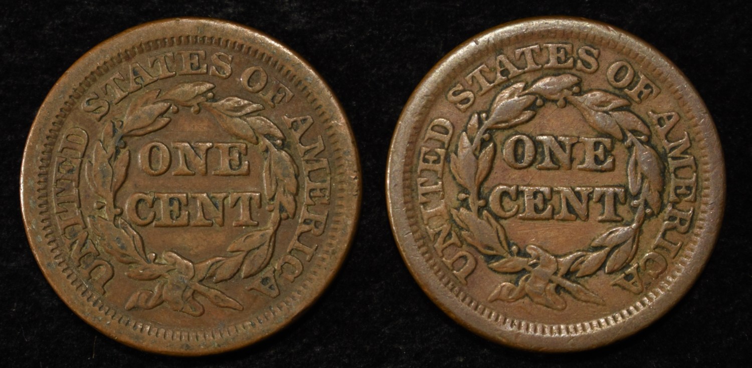 1850 & 1854 LARGE CENTS VF/XF