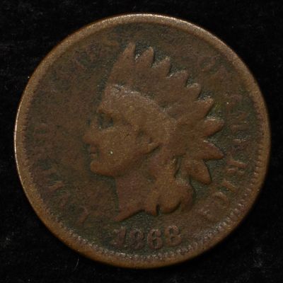 1868 INDIAN CENT GOOD. BID WITH SILVER CITY AUCTIONS ESTIMATE $75 - $100.