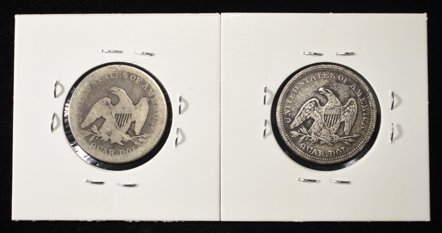 1858 & 1857 LIBERTY SEATED QUARTERS